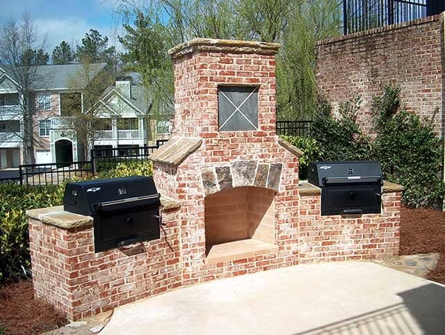 outdoor brick fireplace grills